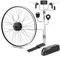SEASON 26''/ 28''(700C) E-Bike Umbausatz 36V 250W Frontmotor mit 36V Akku, für Vorderrad, mit integriertem Controller und Ladegerät (28''(700C) Kit + 36V18Ah Akku)