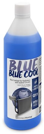 ErrecHome Blue Cool, Liquido Radiatore Blu -10°C/+103°C, antigelo G11 con pacchetto inibitore NAP FREE, Pronto all’uso, 1 Litro