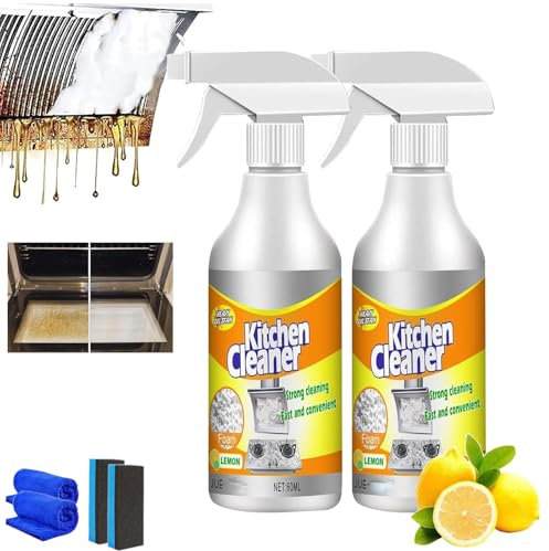 Kitchen Foam Cleaner, Clean Sweep Kitchen Cleaner, Neat Freekz All-Purpose Kitchen Pots and Pan Cleaner, Powerful Kitchen All-Purpose Cleaner,for Range Hood, Oven, Grill, Sink (2)