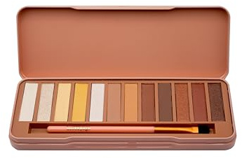 bonvoyage Essentials, California Inspired Eyeshadow Palette with Brush, 12 Long-Lasting, Highly-Pigmented Matte and Shimmer Shades, Blendable Formulas, Sunset in Cali