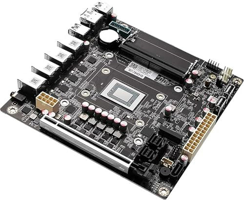 HKUXZR AMD Ryzen 7 8845HS NAS Motherboard, Firewall VPN Router DIY 2xSFF-8643, 4 Ports i226-V 2.5GbE LAN, 2xDDR5, 2*M.2 NVMe PCIE X16, 9*SATA3.0, HDMI2.0 DP USB4 Type-C, ITX 17x17CM