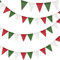 G2PLUS Wimpelkette Outdoor Rot Grün Weiß, 12M Wimpelkette zum Weihnachten, Girlande Garten mit 36 STK Wimpel, 3 Stück Jute Wimpelketten für Deko Weihnachten, Party, Garten