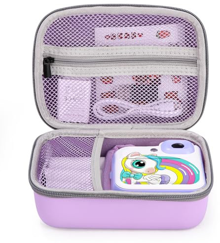 Ixydor Enfant Appareil Étui pour Compatible YORKOO/OPERHOO/CHRERNA/YKSLEMON/CKATE Appareil Photo Instantané, Conception de Coque Dure EVA pour Jouets pour Filles et Garçons, Étui Uniquement, Violet