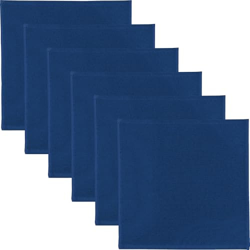 Erwin Müller Reinigungstuch, Putztuch, Putzlappen, Spültuch 6er-Pack marine Größe 25x25 cm - 100% Baumwolle, zum Spülen oder Staubwischen, robust und langlebig, mit Frottierseite