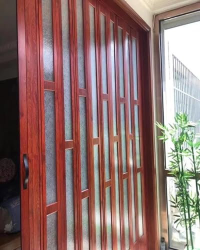 Porte Accordéon Interieur Porte Pliante Intérieure en Aluminium Robuste, Porte Accordéon Décorative en Grain de Bois, Porte de Cuisine, Salle de Bain, Porte de Placard Coulissante(120x203cm(47.3x80in)