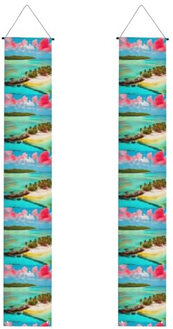 Karibik Landschaft Graduation Veranda Banner Perfekt für Abschlussfeiern im Freien, langlebig und wetterbeständig.