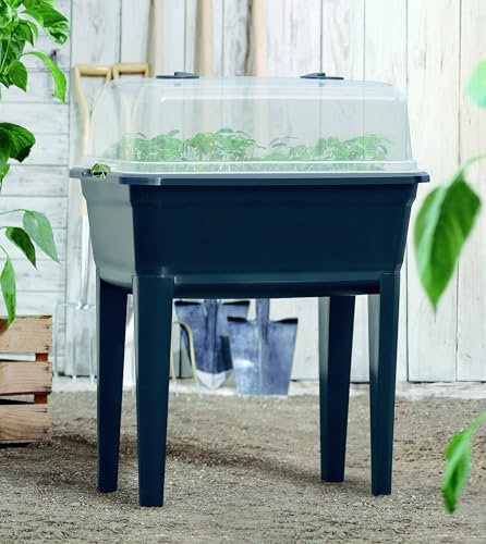 Hochbeet mit Deckel Gewächshaus für Balkon Terrasse Frühbeet Kräuterbeet Treibhaus Pflanzkasten Pflanzenbeet Pflanzenkübel Gemüse Blumenkasten Tomatenhaus (60x75x37, 1, Stück)