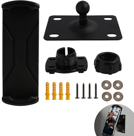 Soporte de Pared para Tablet en Aluminio, Ajustable y Giratorio 360°, Compatible con iPad Pro/Mini, Galaxy Tab, Surface Pro, Kindle y Más, Ideal para Dispositivos de 4,7 a 12,9 Pulgadas