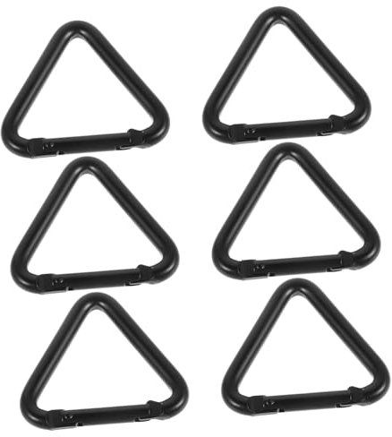 MUELODSIC 6stücke Schwarze Aluminium Karabiner Clips Multifunktionale Schlüsselanhänger Für Rucksack Camping Und Wandern Robuste Und Stylische Dreieck-Haken Für Junge Mädchen Und Erwachsene