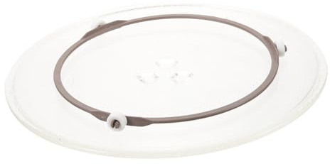 Gatuida Plaque de Cuisson Verre pour Micro Ondes avec Support Tournant et Bague de Plateau de Remplacement Chaleur pour Four Micro Ondes Facile à Nettoyer et Installer