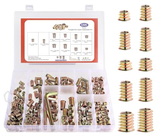 Fissaggio con Dadi Filettati | Kit Assortimento Dadi Esagonali | Set Di Bulloni, Ferramenta Per Mobili In Legno Di Pino E Compensato