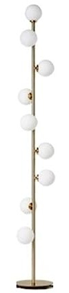 TRDEWR Boule De Verre Lampadaire Salon Chambre Chevet Canapé Lampe sur Pied 9 Boule Éclairage Intérieur TéLéCommande Et Interrupteur Au Pied(Warm Light)