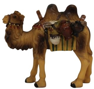 ZICOM Krippenfigur Miniaturfigur Kamel mit Gepäck Höhe 7cm handbemalt Polyresin, Modellbau Puppenhaus
