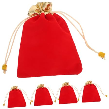 WEKAMOS 15 Rote Samtbeutel für Schmuck, 12x16cm mit Kordelzug | Reisen und Aufbewahrung, Geeignet für Kleine Kosmetika und Schmuckstücke