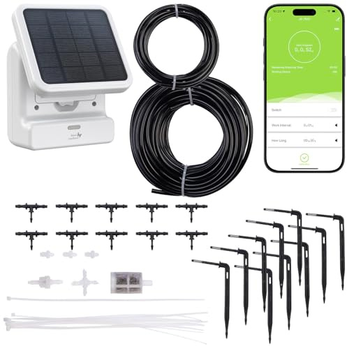 Royal Gardineer Smartes WLAN-Solar-Bewässerungssystem mit Pumpe, 30 l/Std., Akku, App