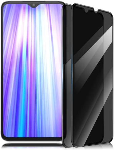 Gelaasso 2 Pièces Protection d'écran Anti Espion pour Xiaomi Redmi Note 8 Pro Film en Verre Trempé, Dureté 9H Anti Rayures, Anti-Empreintes Verre Protecteur, Compatible Coque, Confidentialité protège