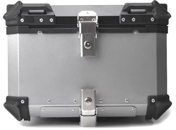 Motorrad Gepäckträger Motorrad-Kofferraum-Top-Box Seitengepäckkoffer Gepäckträgerrahmen Heck-Topcase-Zubehör Für CFMOTO 800MT CF Moto 800 MT Für Explorer(45L Topcase Silver)