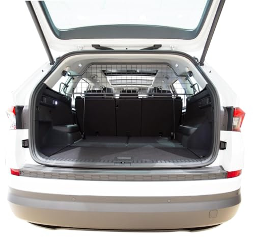 Travall Dog Guard for Skoda Kodiaq (2016-) Tailored Fit Luggage Barrier Load Seperator Heavy Duty Powder Coated Steel Pet Barrier Mesh Cage Car Seat Compatible