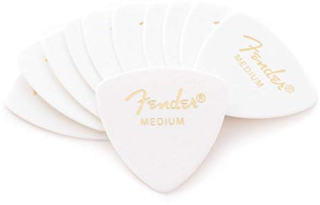 Fender Celluloid 346 Shape Classic Plektren, Weiß, Medium, 12 Stück