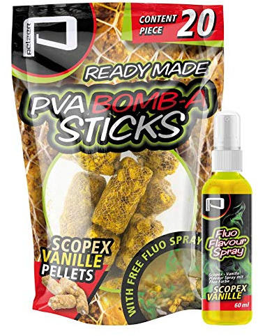 Pelzer - PVA Bomb-A-Stick Scopex Vanille Pellets & Groundbait Füllung