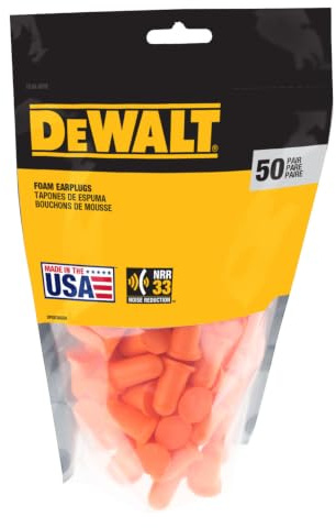 DEWALT Orange Bell NRR33 Foam Earplugs - Uncorded - 50 Pair