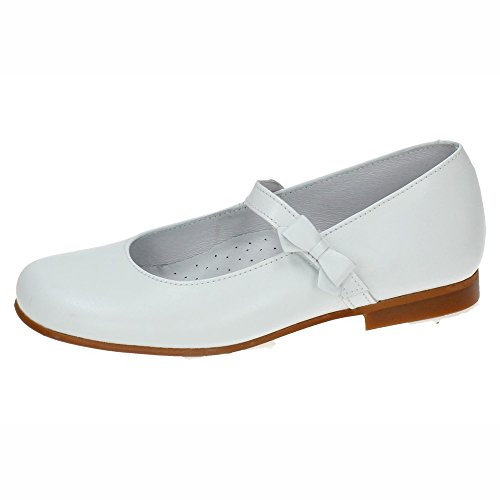 BAMBINELLI 3822 Merceditas Leder Schleife Mädchen Schuh Kommunion, weiß, 31 EU