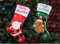 MUXItrade 2er Set Filz-Nikolausstiefel zum Befüllen und Aufhängen - Nikolaus-Strumpf - rot/weiß/grün mit weihnachtlicher Stickerei