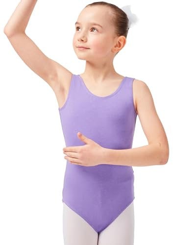 tanzmuster Kinder Ballett Trikot Lissy mit breiten Trägern in lavendel, Größe 164/170