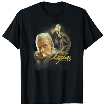 Warner Bros. Lord of the Rings Legolas T-Shirt, Unisex-Erwachsene, Schwarz, S