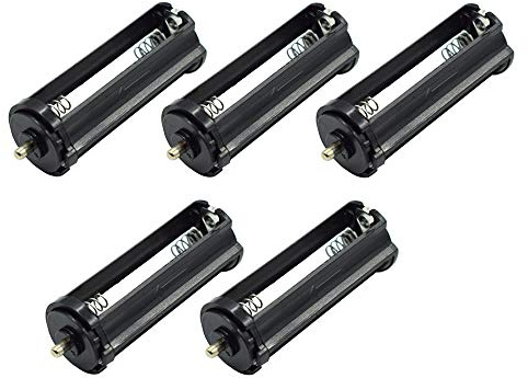 Hxchen 2.2 x 0.8 Cylindrical Battery Holder Battery Storage Case for 3 x 1.5V AAA Batteries Flashlight Torch Black for Devices with Battery Tube Dimensions Greater Than 20mm Diameter- (5 Pcs)