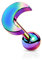 beyoutifulthings 1 Knorpel Ohr-stecker Flat-Top Halb-Mond Cartilage Labret Piercing-s Tragus Regenbogen Edelstahl Schraub-Verschluss Steg 6/1,2mm