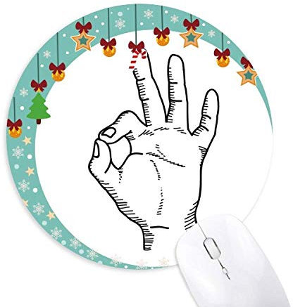 Linie Zeichnen OK Gestuster Maus Pad Jingling Bell Rund Gummi Mat