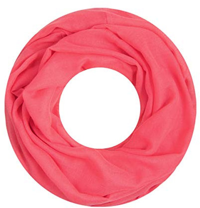 Majea Loop Cary Basic Schal Tuch Damen-schal Schlauchschal Rundschal Halstücher uni unifarben Loopschal einfarbig (880005) (koralle)