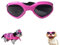 WELLXUNK Hunde Sonnenbrille Verstellbarer Riemen für UV-Sonnenbrillen Wasserdichter Schutz für kleine und mittlere Hunde