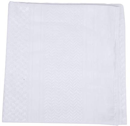 Cikonielf Muslimisches Kopftuch für Männer Klassisches nahöstliches Muster Arabische Kopfbedeckung Turban Muslimisches Stirnband Anzug Kopfbedeckung(35 * 19 * 6cm-weißes Quadrat)