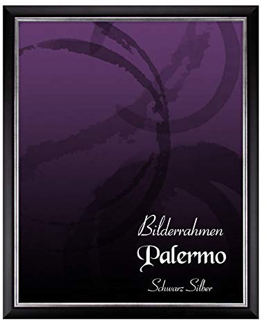 BIRAPA Palermo Bilderrahmen 70x105 cm Schwarz Silber - Silberner Bilderrahmen, Bilderrahmen Antik, Bilderrahmen Vintage
