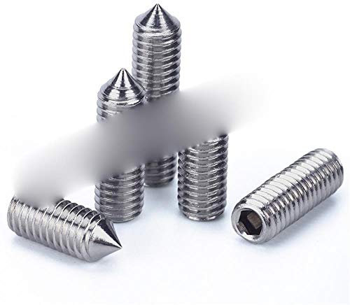 M2.5 / M3 / M4 / M5 GB / T80 GB78 Vis de réglage 304 en acier inoxydable à six pans creux internes à six pans creux vis sans tête à bout pointu, M3x4 50 pièces