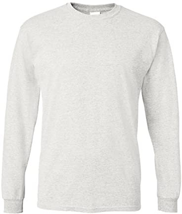 Gildan Men's 50-50 Heavyweight Long Sleeve Shirt, Sportgrey-ash, XXL