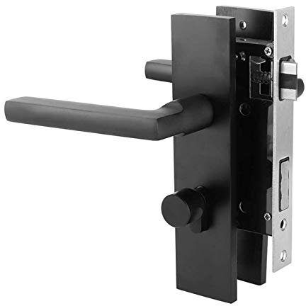 Spazio in alluminio porta maniglia serratura in stile europeo camera da letto interno serratura interna con tasti vite accessori per la sicurezza domestica nera DUO ER