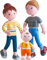 HABA 306145 - Little Friends – Spielset Familie, Biegepuppen & Tiere ab 3 Jahren, Bunt