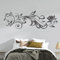 tjapalo® vr8 Schlafzimmer Wandtattoo Blumenranken Dekoration Wandaufkleber Ranke Wandtattoo Wohnzimmer pflanzen Wandtattoo pflanzen, Farbe: dunkelgrau, Größe: B90xH36cm