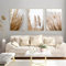 SWECOMZE 3er Moderne Poster Set - Pampas Gras Schilf Beige Natur - Wandbilder Wohnzimmer Deko Schlafzimmer - ohne Rahmen (Stil B,50 x 70 cm)