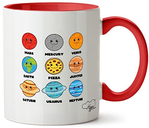 Hippowarehouse Pizza Space Planet Printed Mug Various Colour Options Ceramic Cup Kitchenware 11oz