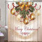 M&W DAS DESIGN Weihnachten Duschvorhang Weihnachtskugel Textil Vorhang gelb warm Farbe Schimmelresistent Weihnachtsdeko rot Stern Farbefest inkl. 12 C-Ringe Gewicht unten 180x200cm(BxH)