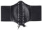 Borsgye Damen Leder Elastisches Band Retro Gebundenes Korsett Schnürkorsett Breites Taille Gürtel Bandage Elastizität Gurt Kostüm Kleid Taillengürtel – Schwarz