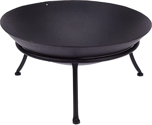 ENORME BRACIERE Cestino per il Fuoco braciere da Terrazzo Acciaio Nero NUOVO Elegante (57 cm)