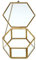 DRERIO Caja de cristal para Joyas -Pequeña caja decorativa para joyas -Estante transparente para Joyas -Estante hexagonal para anillos -Organizador dorado para Joyas (S)