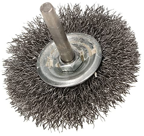 KOTARBAU® Spazzola a disco 60 mm con albero rotondo filo di acciaio ondulato per trapani