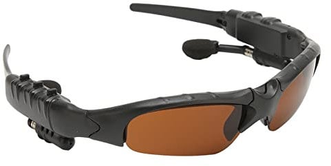 ASHATA Sport Wireless Bluetooth Audio Sunglasses, Open Ear Smart Driving Polarized Sunglasses, Eyesight Handfree Calling Foldable Glasses for Fishing Running Driving(Tea Coloured Lenses)