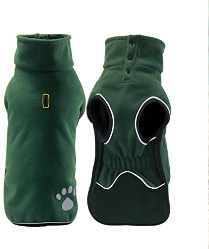 Hundemantel Winter Hundekleidung Hundepulli Sweatshirt Weiche Warme Hund Mantel Hundejacke Haustier Pullover für Kalte Wintertage,Reflektierende Fleece Hundeweste für Kleine Mittlere Große Hunde L
